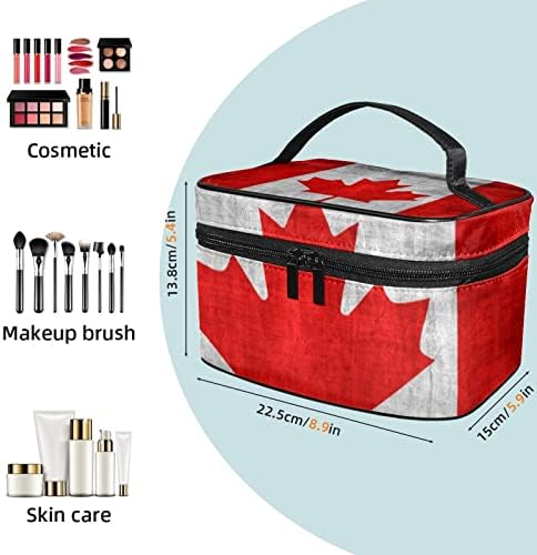 Lóg Utazási Tisztálkodási Táska, Hordozható Smink Szervező, Kozmetikai tartó Kefe Szett, Kanadai Zászló Vintage Stílus